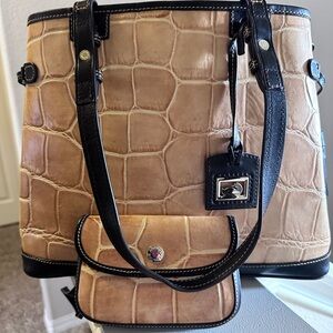 Dooney & Bourke Tan and Black Tote Bag